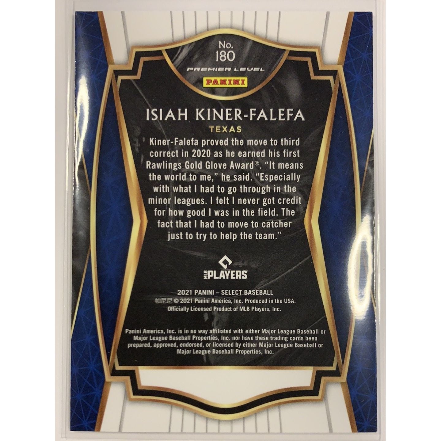  2021 Panini Select Isiah Kiner Falefa Premier Level Base #180  Local Legends Cards & Collectibles