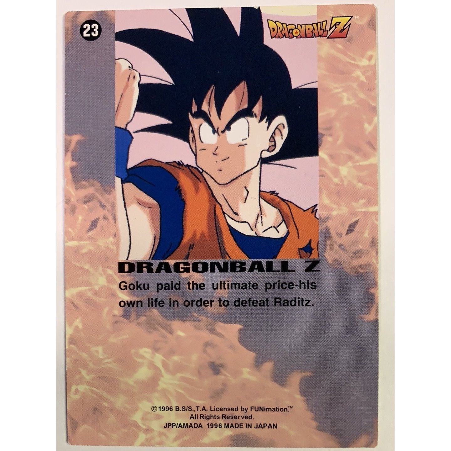  1996 JPP/ Amada Dragon Ball Z Goku #23  Local Legends Cards & Collectibles