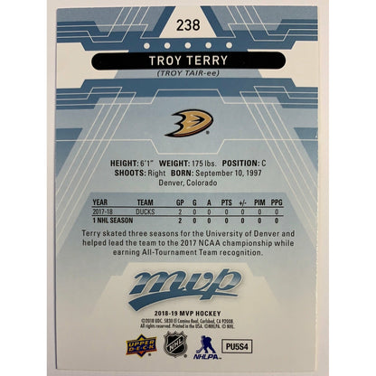 2018-19 MVP Troy Terry Rookie Card