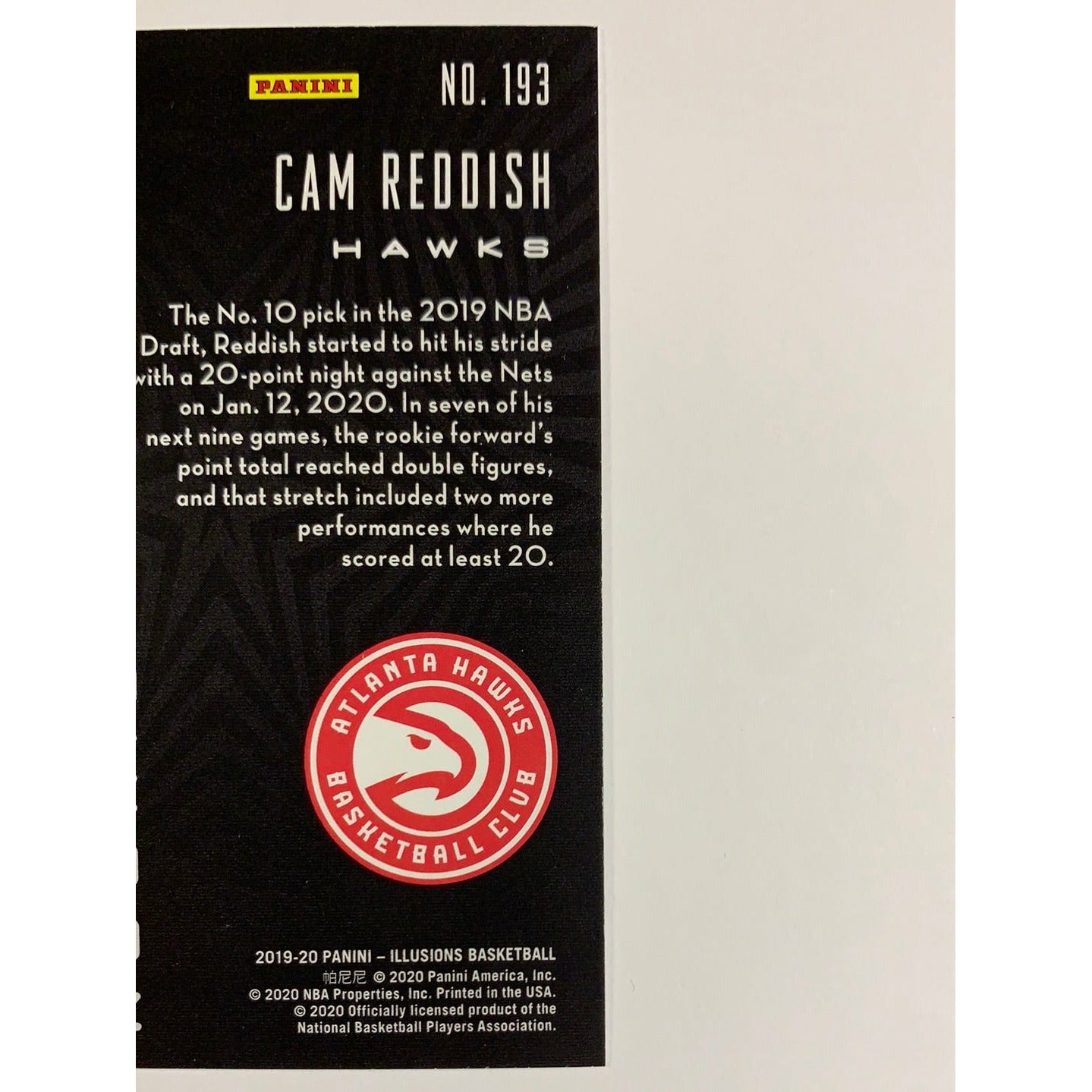 2019-20 Illusions Cam Reddish Rookie Card