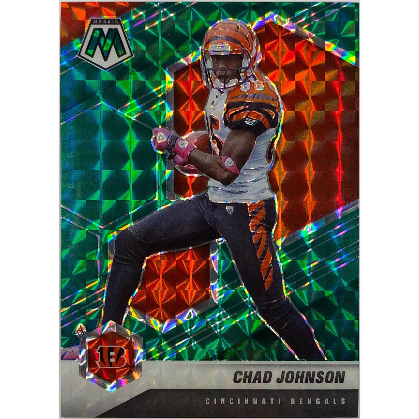 2021 Mosaic Chad Johnson Green Mosaic Prizm