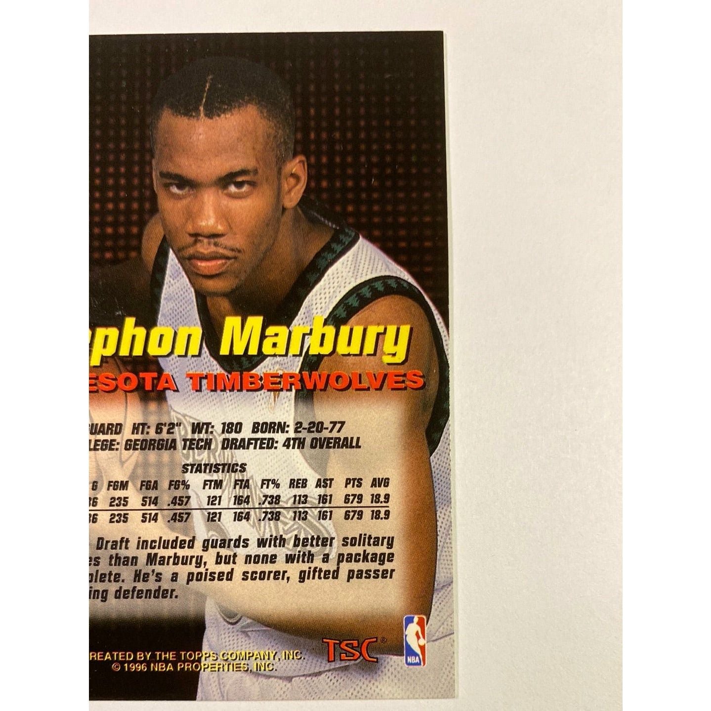 1996-97 Topps Stadium Club Stephon “Starbury” Marbury RC