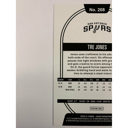 2020-21 Hoops Tre Jones RC