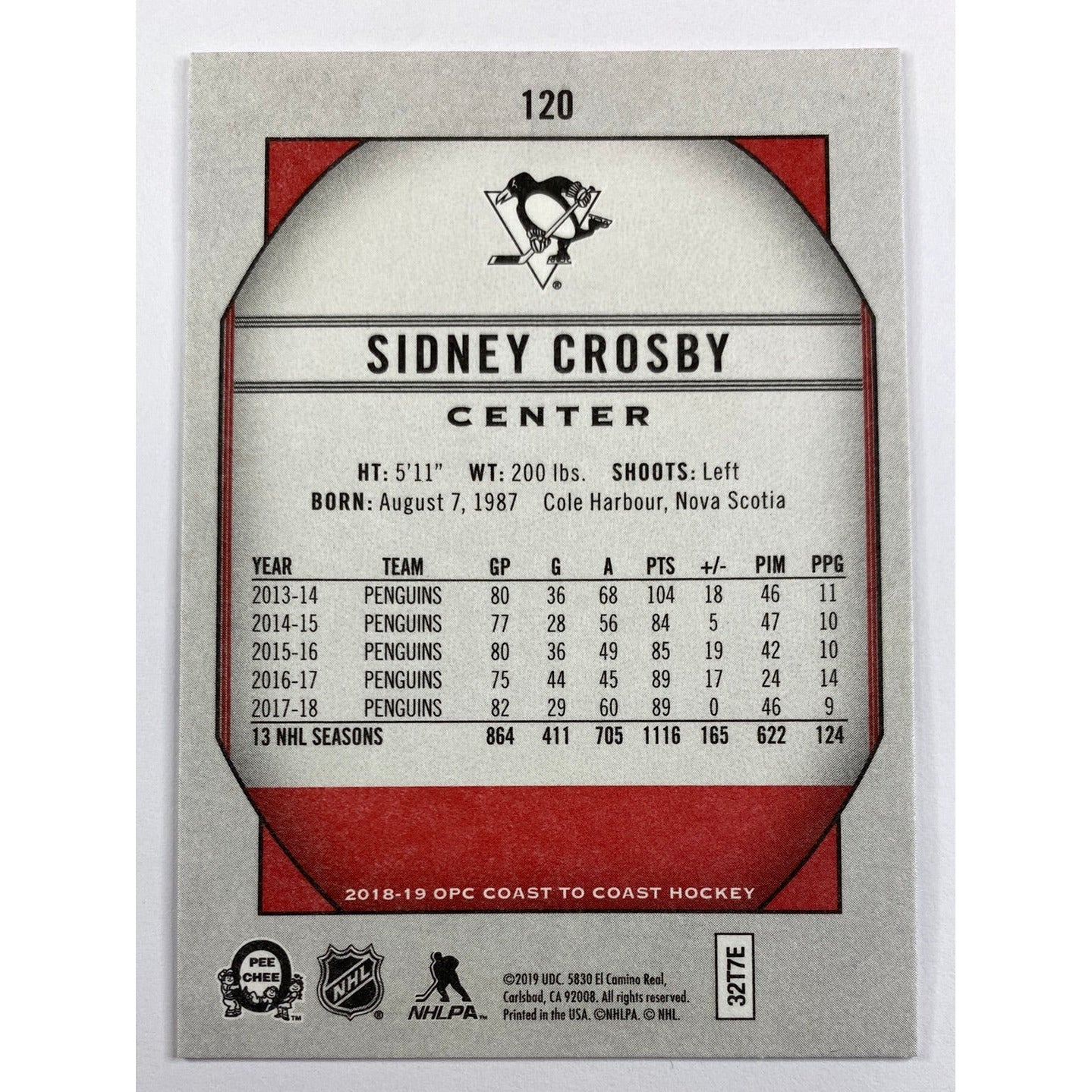 2018-19 O-Pee-Chee Sidney Crosby Coast To Coast