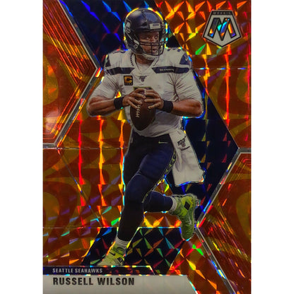 2020 Mosaic Russell Wilson Orange Reactive Prizm