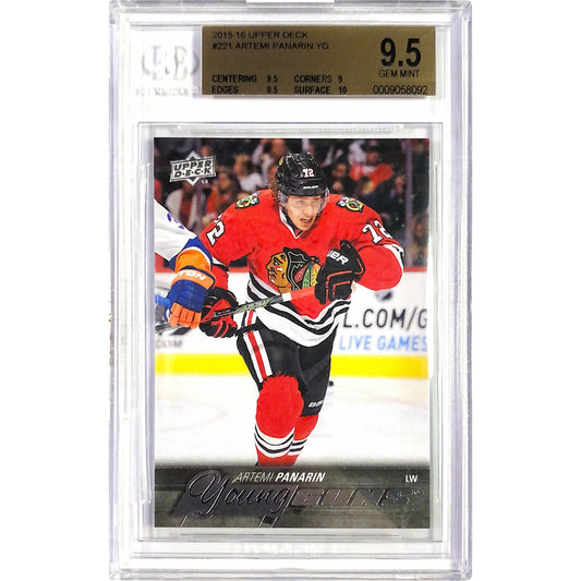 2015-16 Upper Deck #221 Artemi Panarin YG 9.5 Beckett Gem Mint