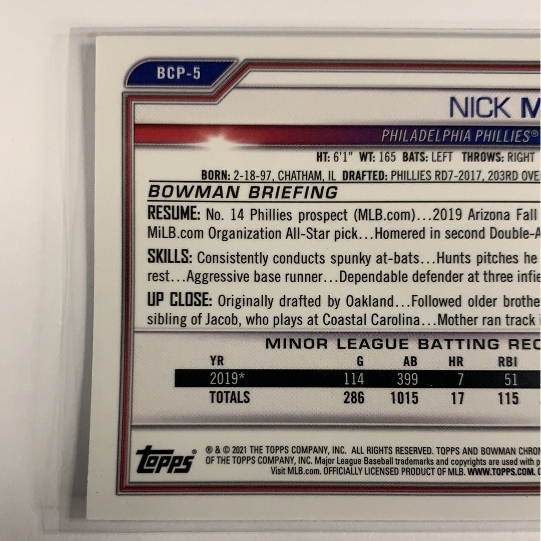  2021 Bowman 1st Chrome Nick Maton BCP-5  Local Legends Cards & Collectibles