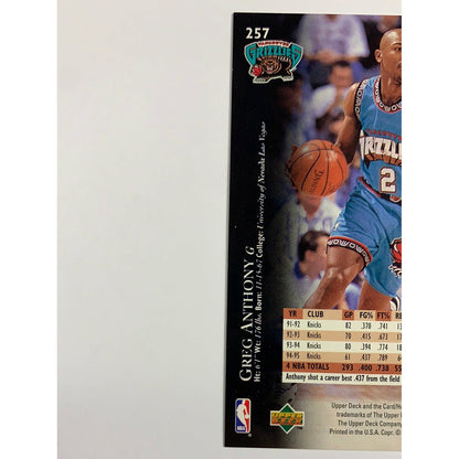 1995-96 Upper Deck Greg Anthony Base #257-Local Legends Cards & Collectibles