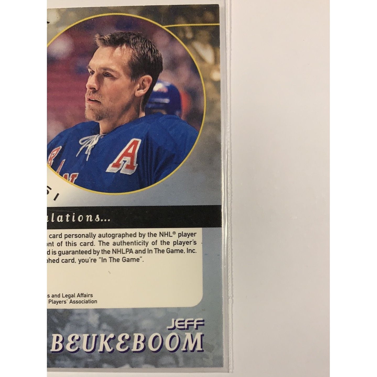  1998 Be A Player Jeff Beukeboom Hard Signed Auto  Local Legends Cards & Collectibles