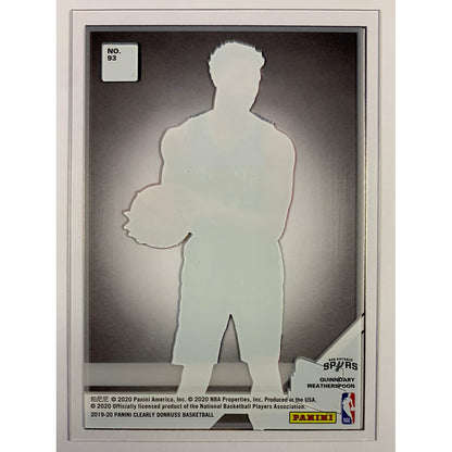 2019-20 Clearly Donruss Quinndary Weatherspoon Rated Rookie