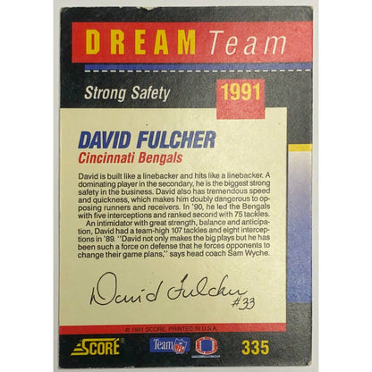 1991 Score Dream Team David Fulcher #338