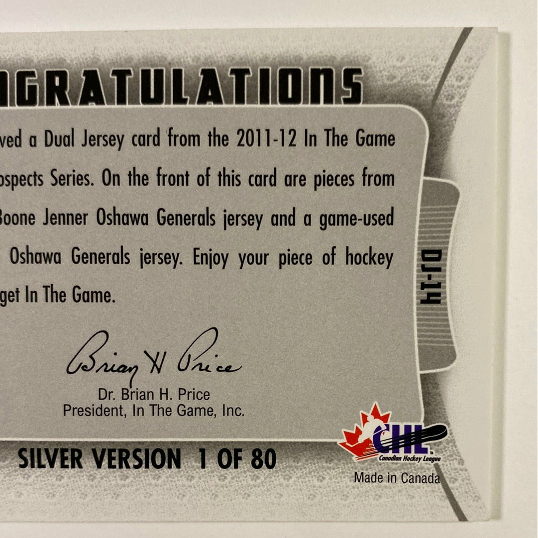 2011-12 In The Game Boone Jenner / Nicklas Jensen Heroes And Prospects Dual Jersey