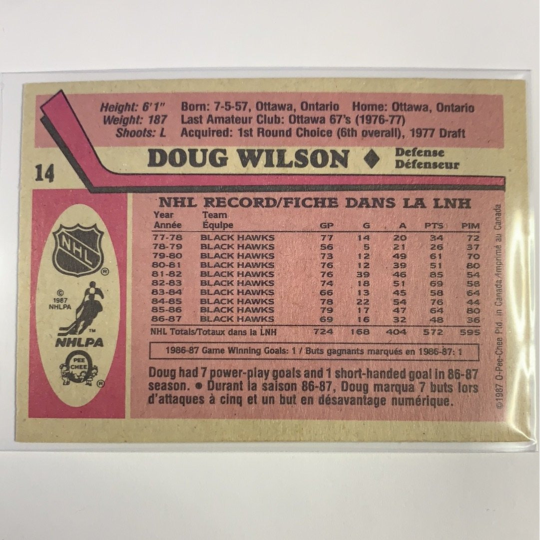  1987-88 O-Pee-Chee Doug Wilson Base #14  Local Legends Cards & Collectibles