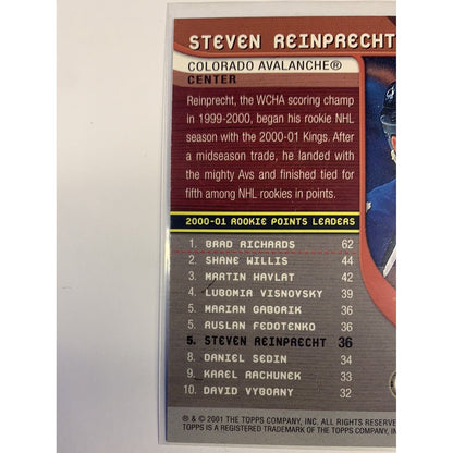  2001 Topps Steven Reinprecht Own The Game  Local Legends Cards & Collectibles