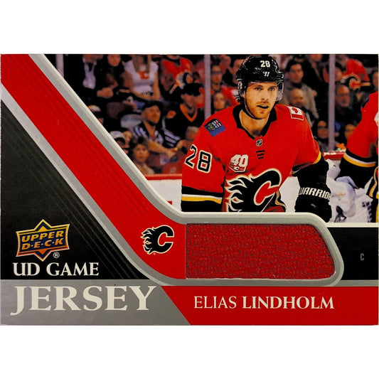 2020-21 Upper Deck Series 1 Elias Lindholm UD Game Jersey