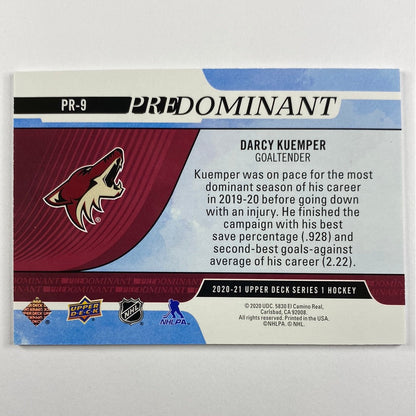 2020-21 Upper Deck Series 1 Darcy Kuemper PreDominant