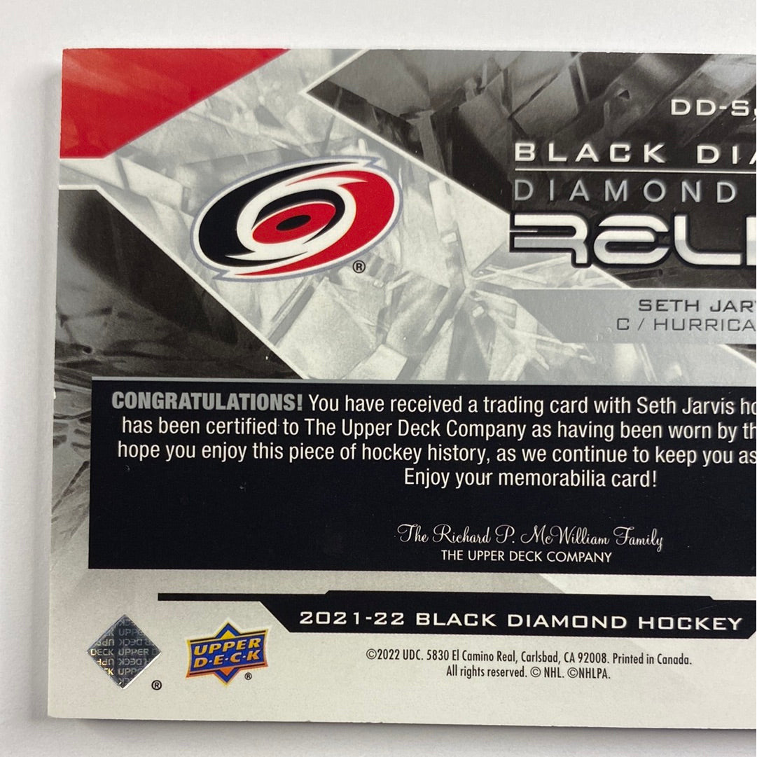 2021-22 Black Diamond Seth Jarvis Diamond Debut Relics