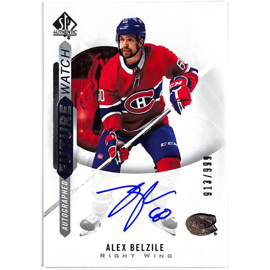 2020-21 SP Authentic Alex Belzile Future Watch Auto /999