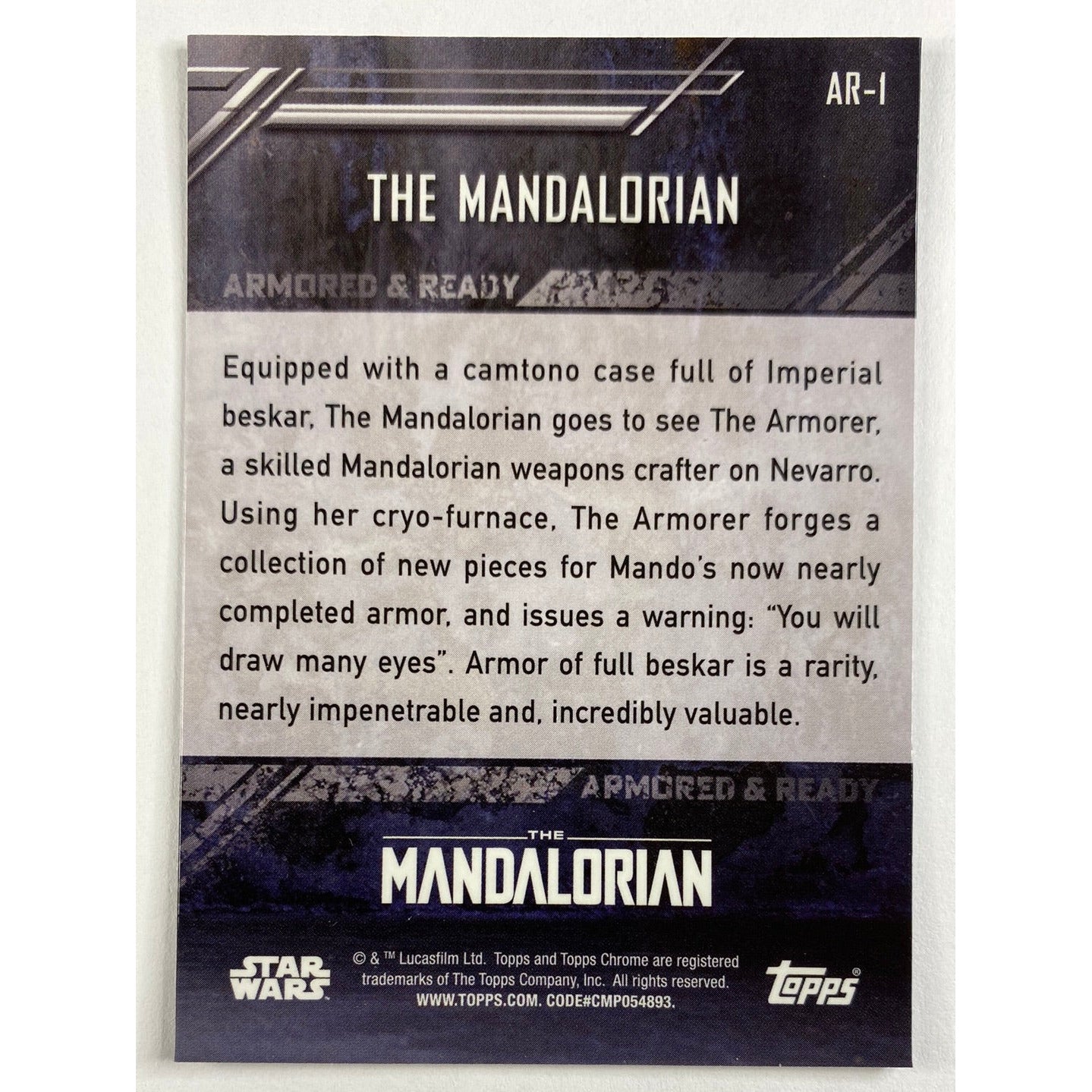 Topps Chrome The Mandalorian Armored And Ready The Mandalorian AR-1 Refractor