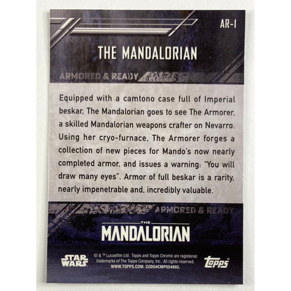 Topps Chrome The Mandalorian Armored And Ready The Mandalorian AR-1 Refractor