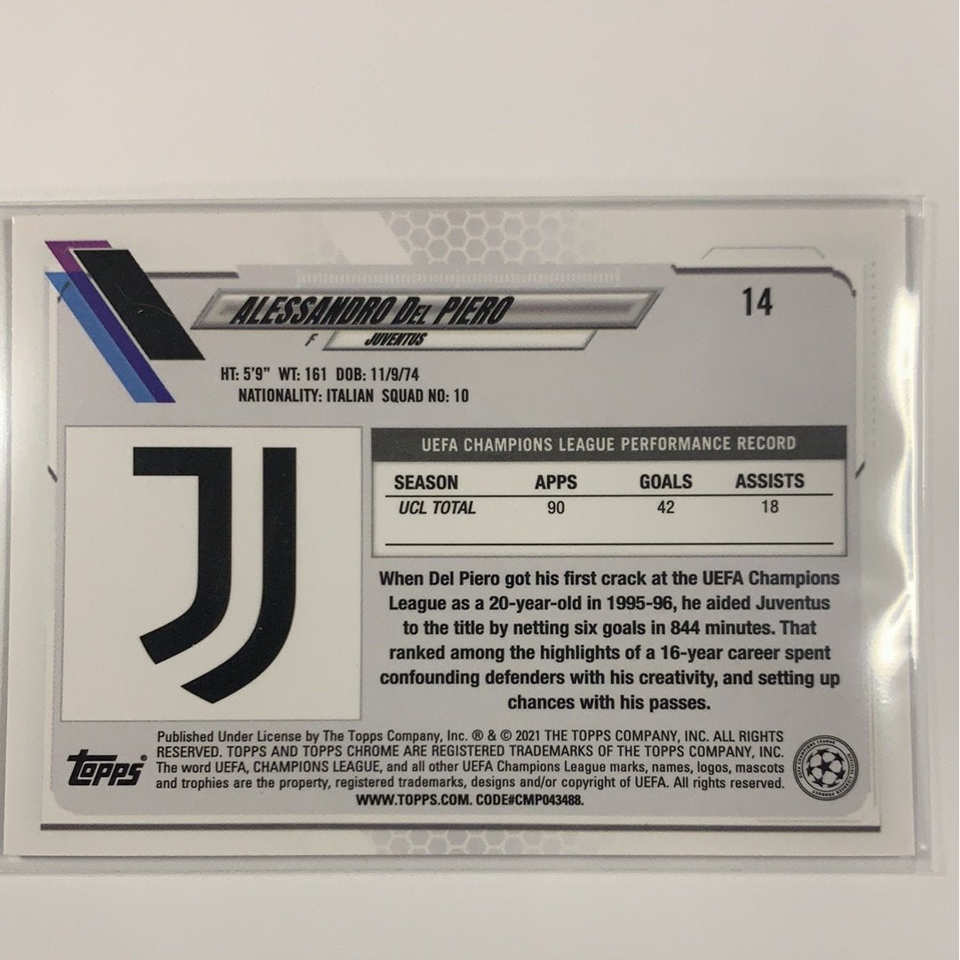  2021 Topps Chrome UEFA Champions League Alessandro Del Piero Base #14  Local Legends Cards & Collectibles