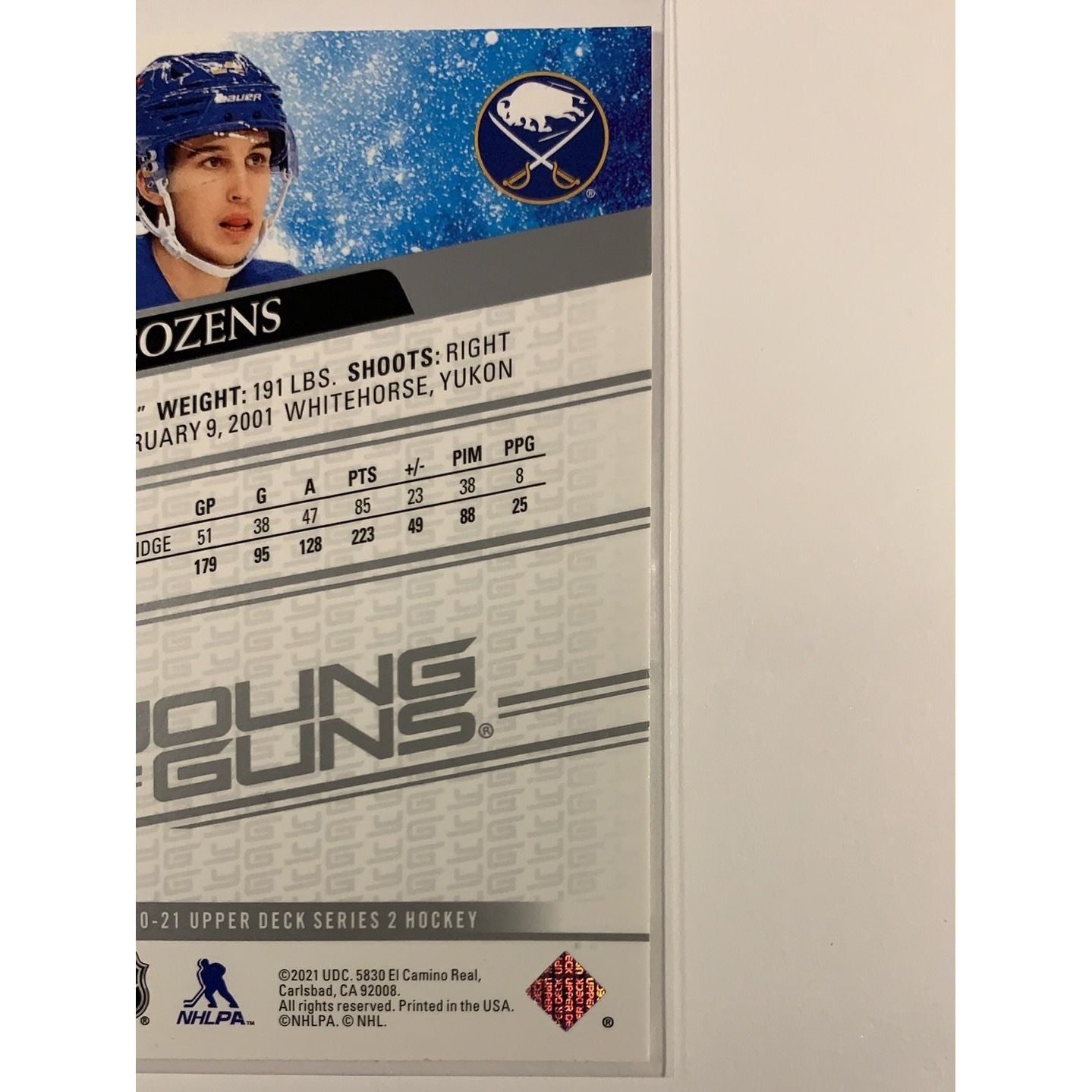  2020-21 Upper Deck Series 2 Dylan Cozens Young Guns  Local Legends Cards & Collectibles
