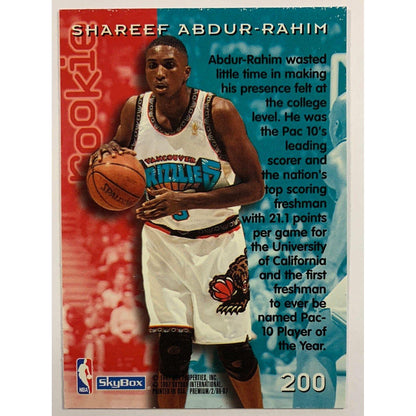 1996-97 Skybox Premium Shareef Abdur-Rahim Rookie Card