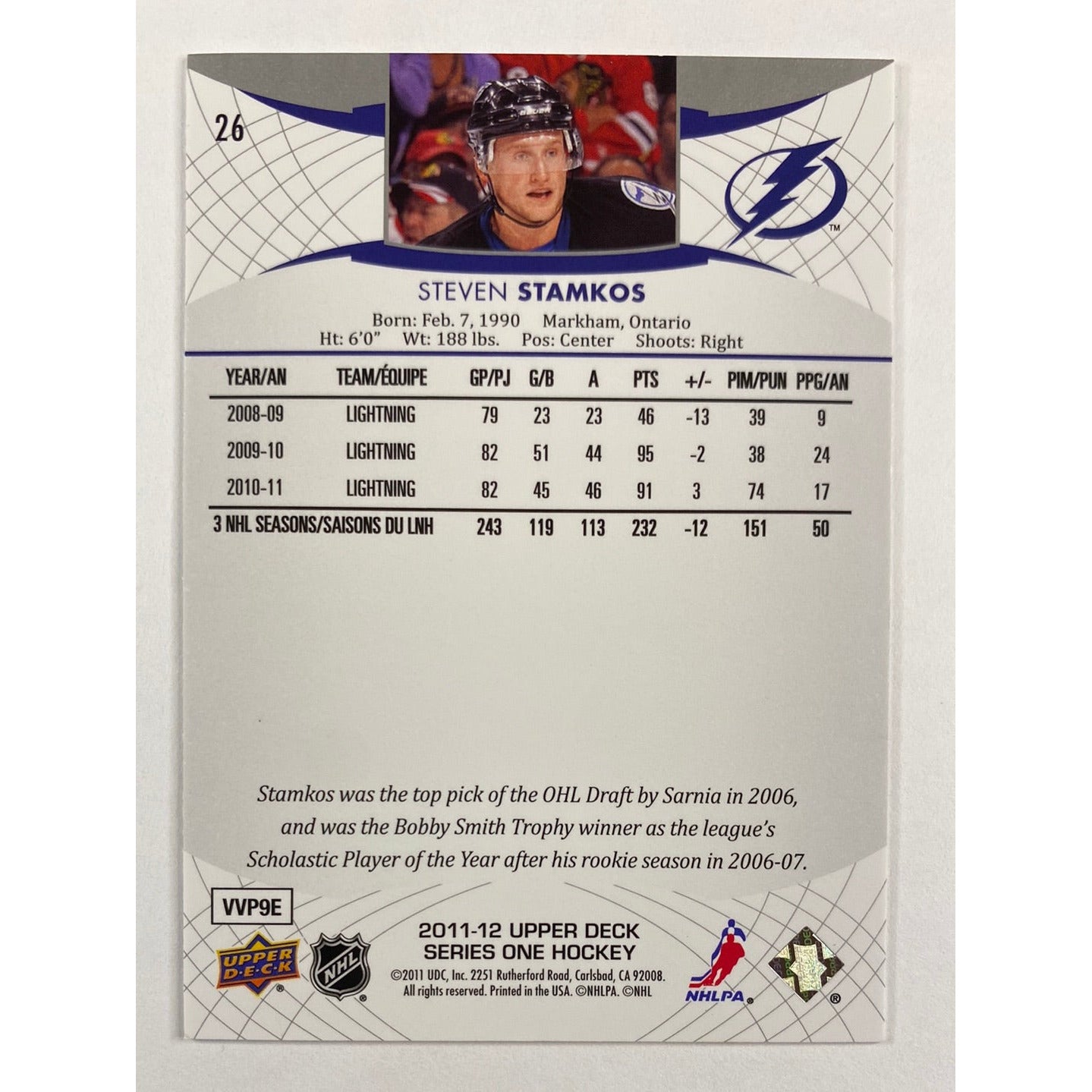 2011-12 Upper Deck Series 1 Steven Stamkos