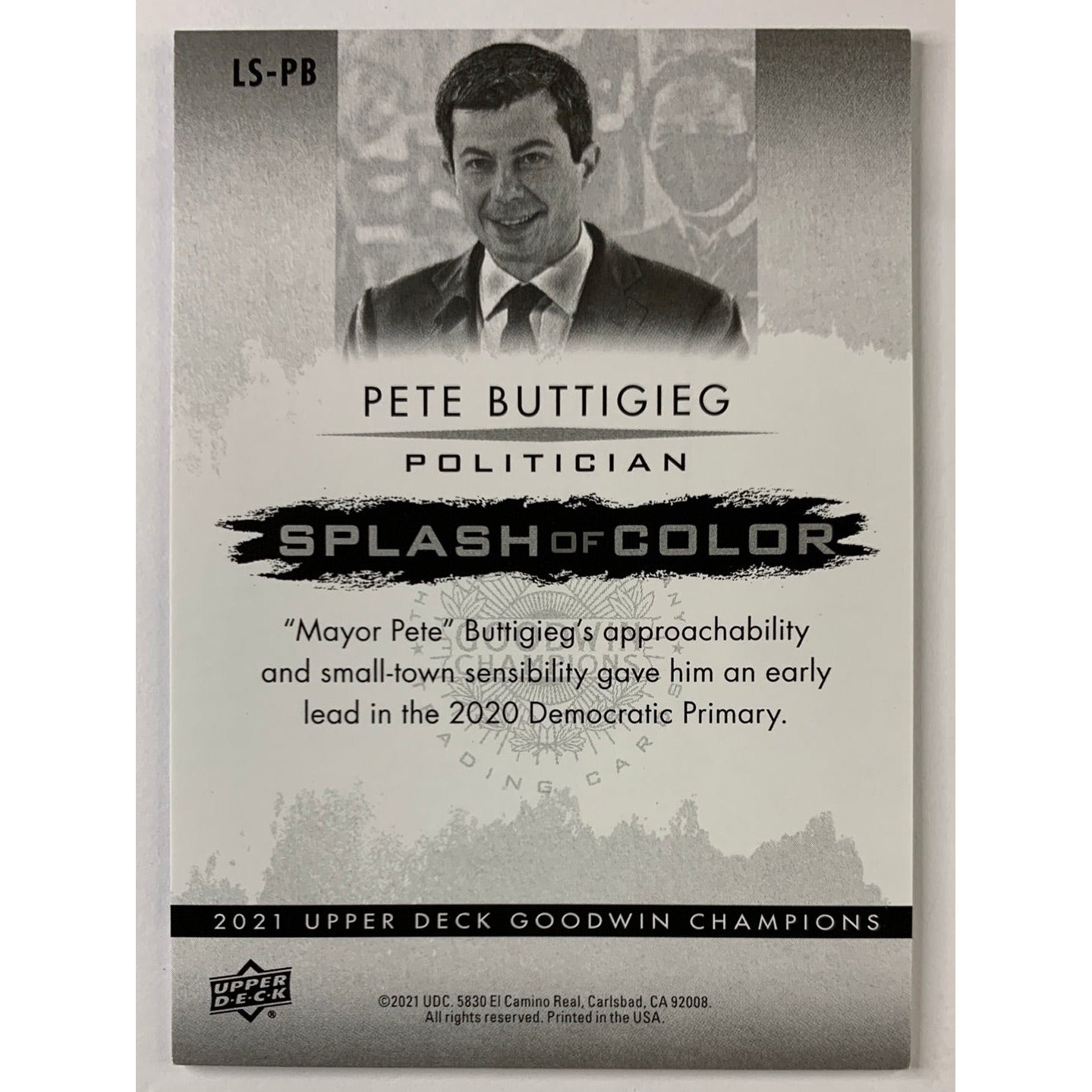 2021 Goodwin Pete Buttigieg Splash of Colour Politician