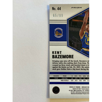 2020-21 Mosaic Kent Bazemore Blue Mosaic Prizm /99