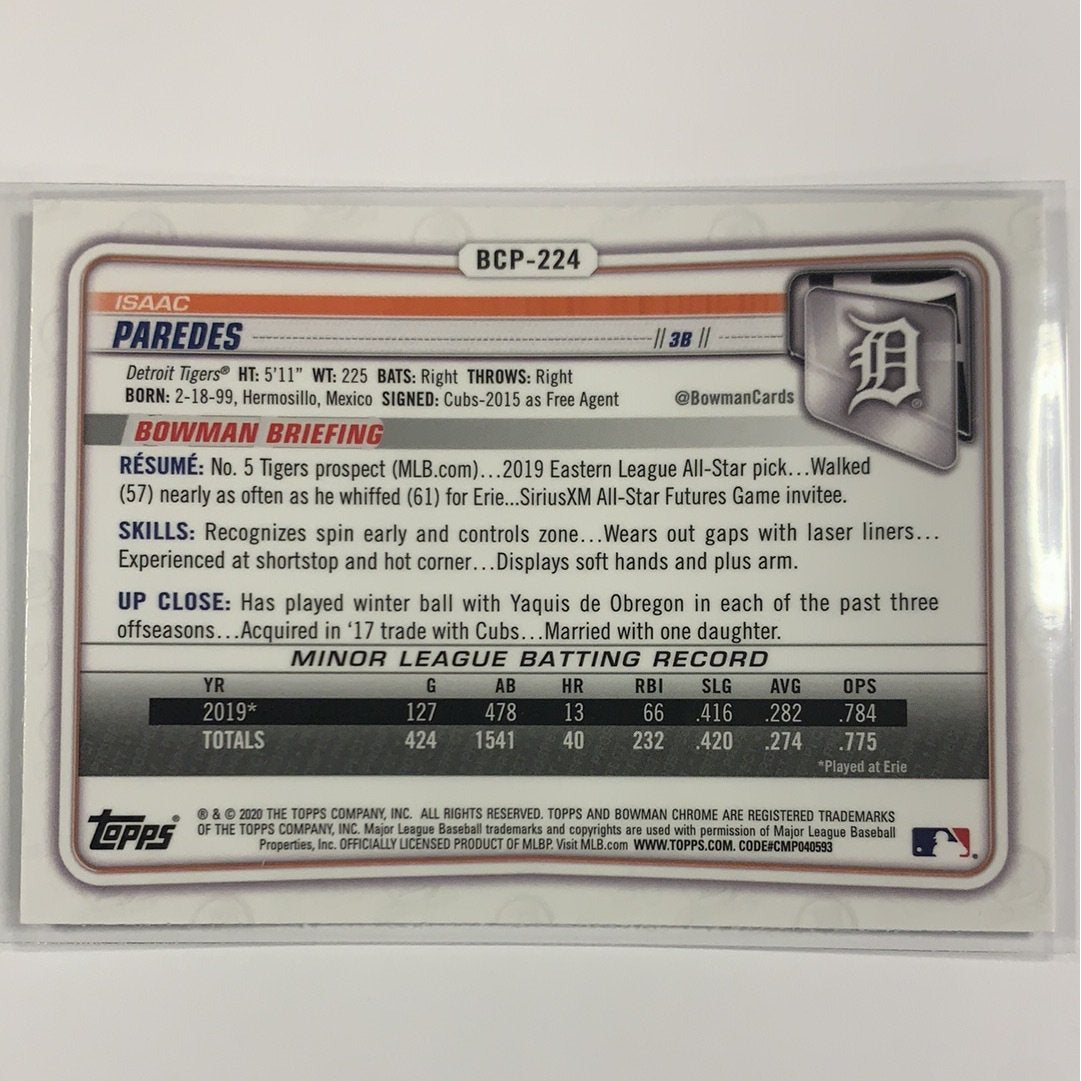  2020 Bowman Chrome Isaac Parades Mojo Refractor  Local Legends Cards & Collectibles