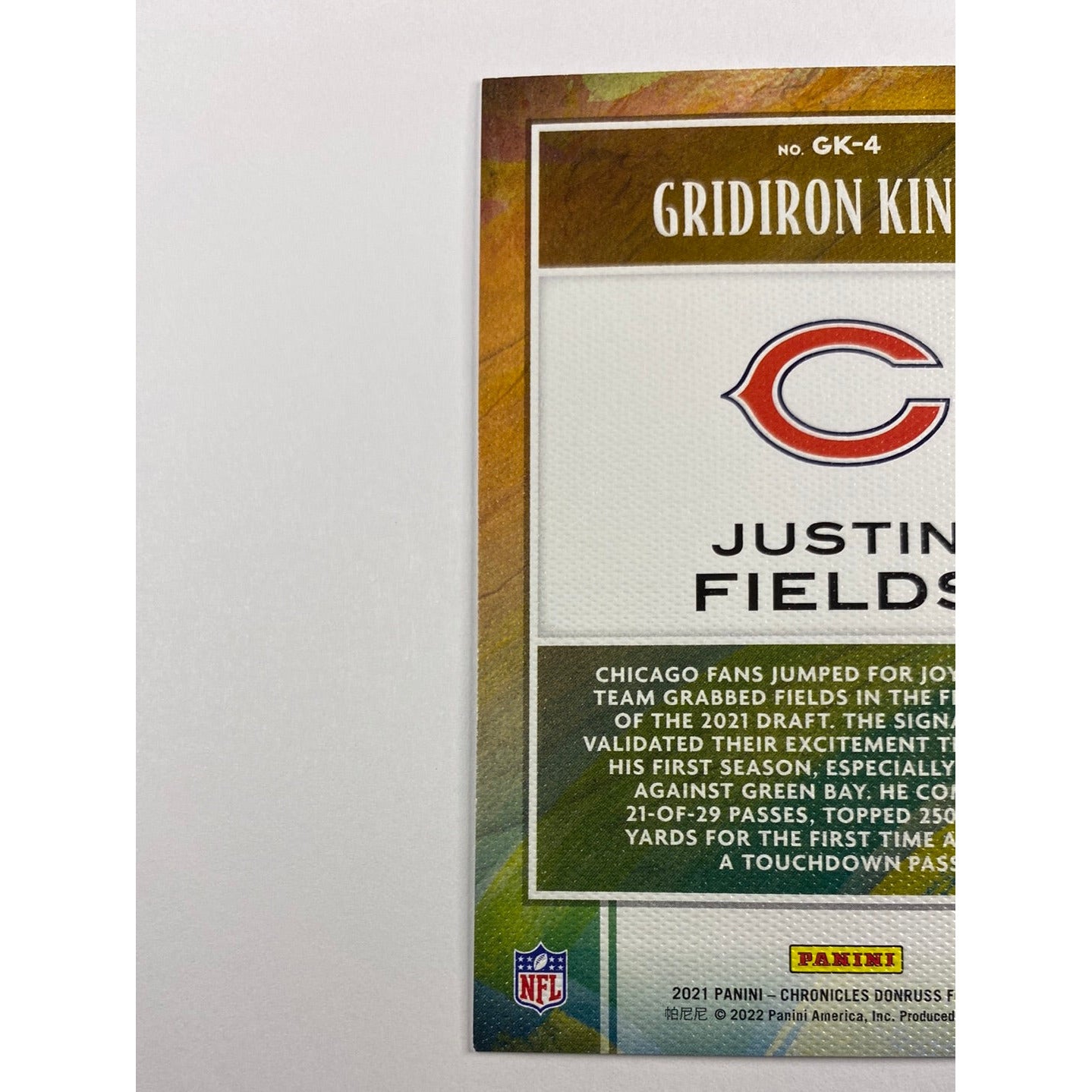 2021 Chronicles Donruss Justin Fields Gridiron Kings RC