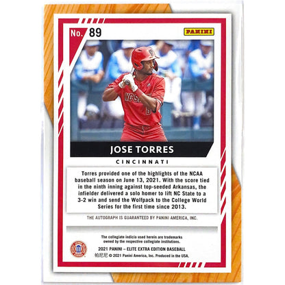 2021 Panini Elite Extra Edition José Torres Foil Auto