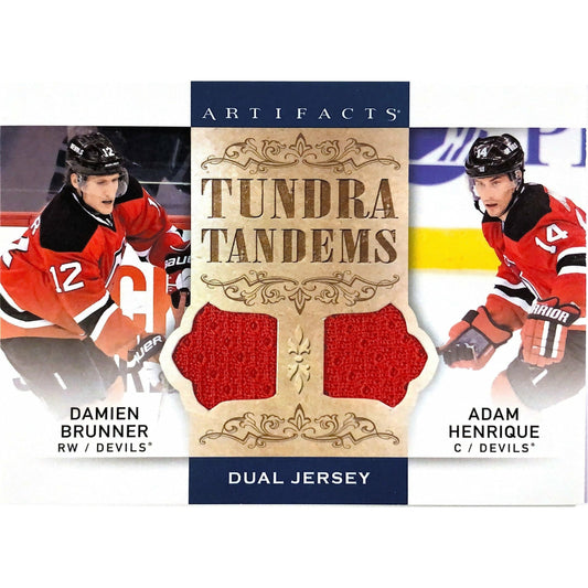 2014-15 Artifacts Damien Brunner Adam Henrique Tundra Tandems Dual Jersey