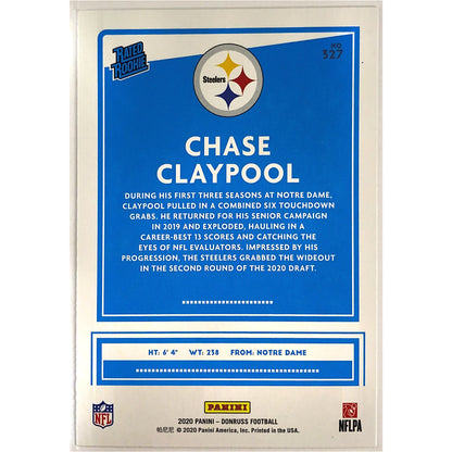 2020 Donruss Chase Claypool Rated Rookie