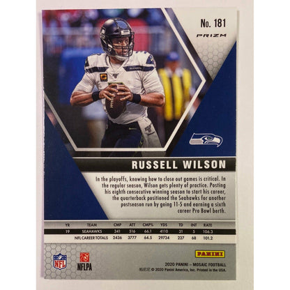 2020 Mosaic Russell Wilson Orange Reactive Prizm