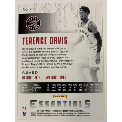  2019-20 Chronicles Essentials Terence Davis Rookie Card  Local Legends Cards & Collectibles