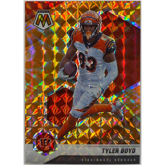 2021 Mosaic Tyler Boyd Orange Reactive Mosaic Prizm