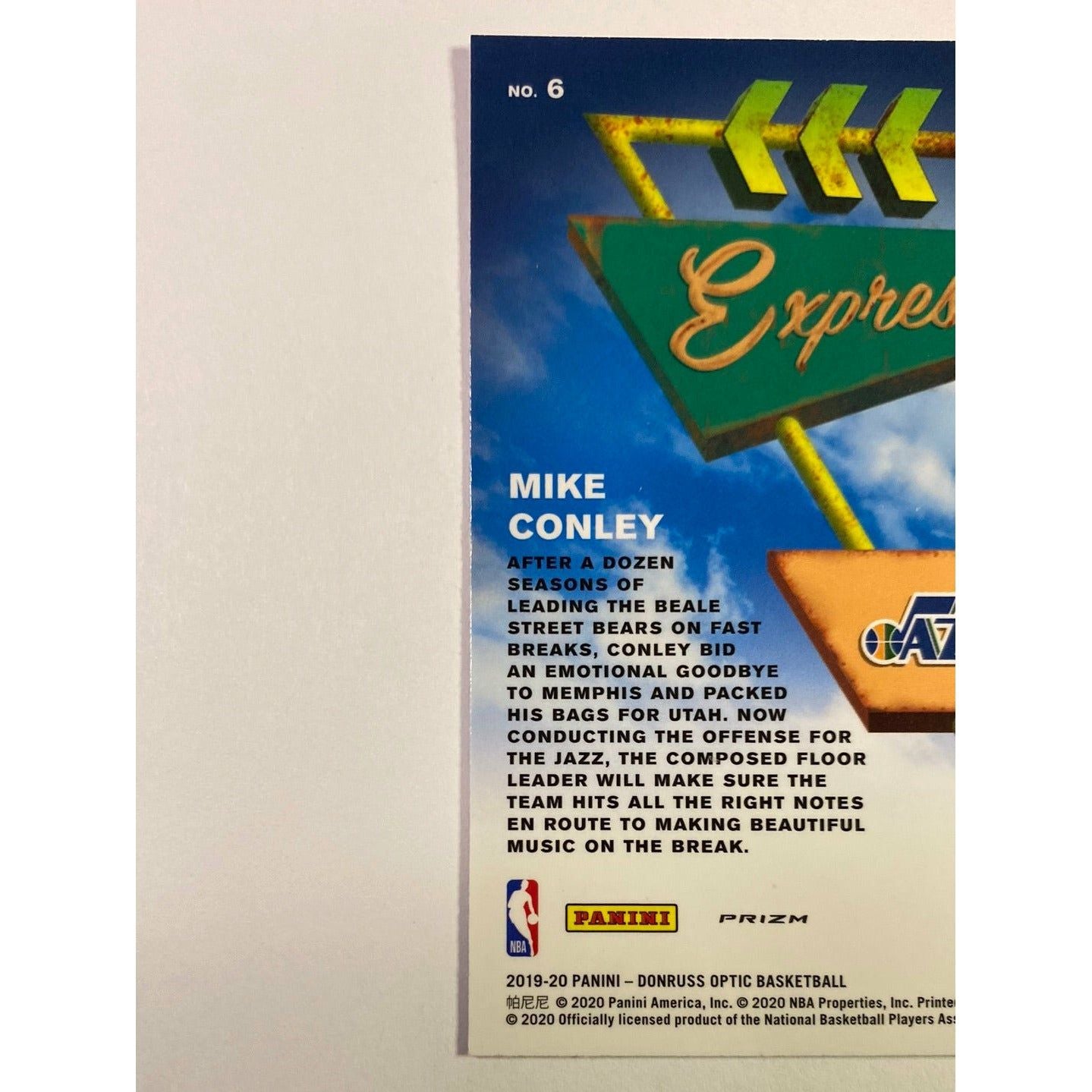 2019-20 Donruss Optic Mike Conley Express Lane Purple Holo Prizm