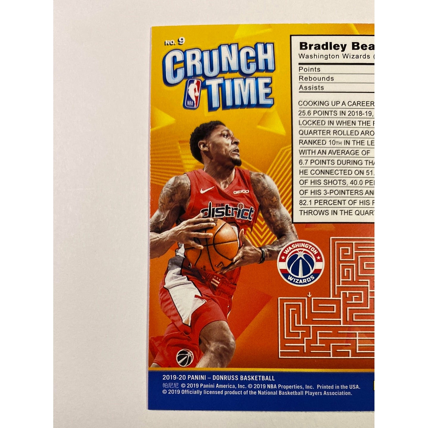 2019-20 Donruss Bradley Beal Crunch Time
