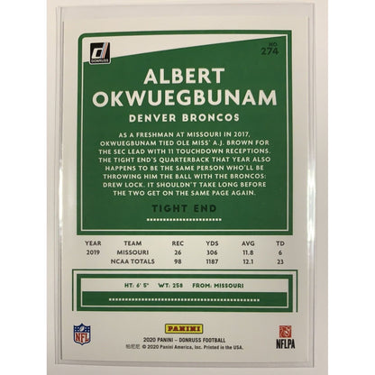  2020 Donruss Albert Okwuegbunam Red Press Proof RC  Local Legends Cards & Collectibles