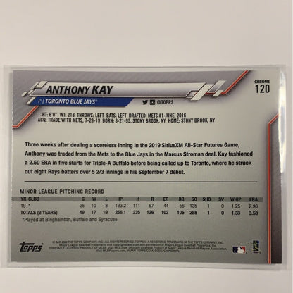  2020 Topps Chrome Anthony Kay RC  Local Legends Cards & Collectibles