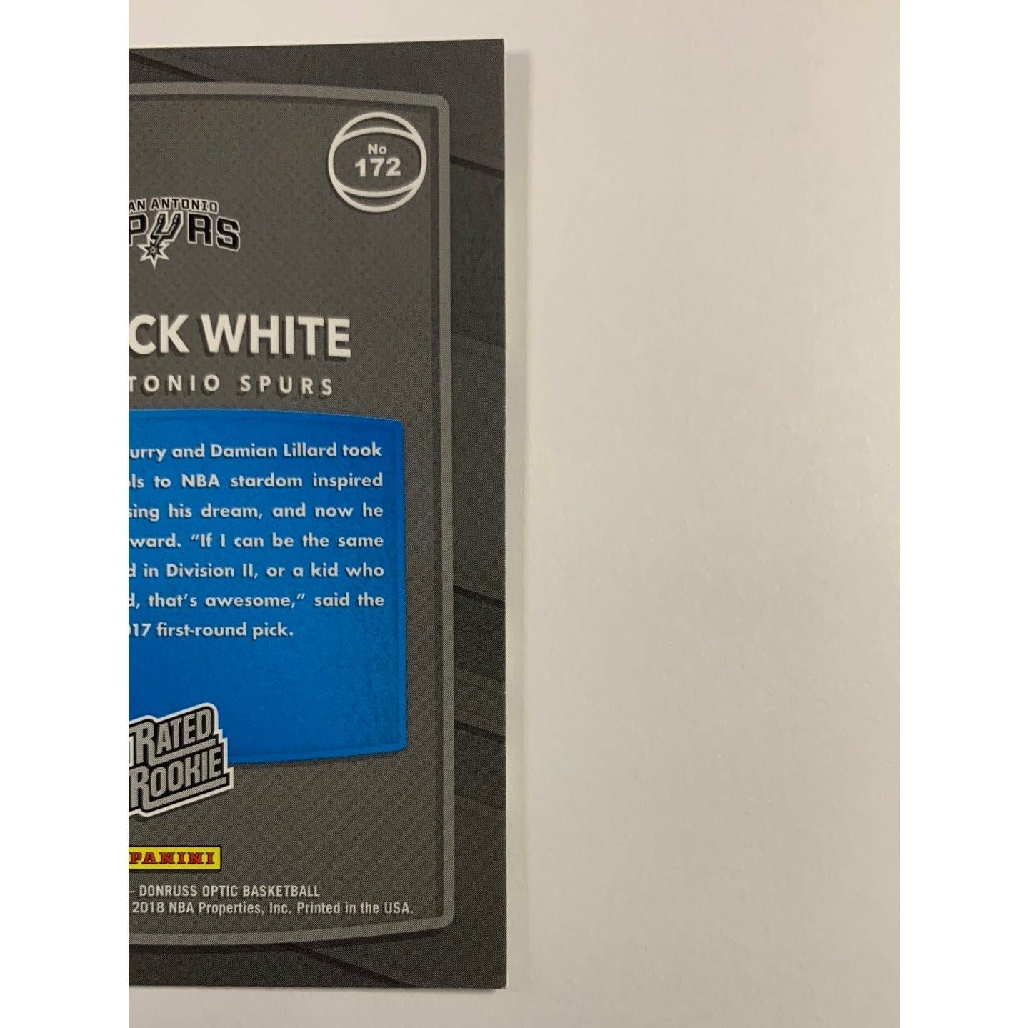 2017-18 Donruss Optic Derrick White Rated Rookie
