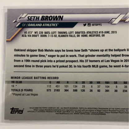  2020 Topps Chrome Seth Brown RC Refractor /50  Local Legends Cards & Collectibles