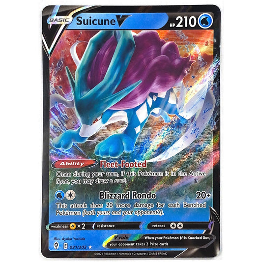  Evolving Skies Suicune V Ultra Rare Full Art Holo 031/203  Local Legends Cards & Collectibles