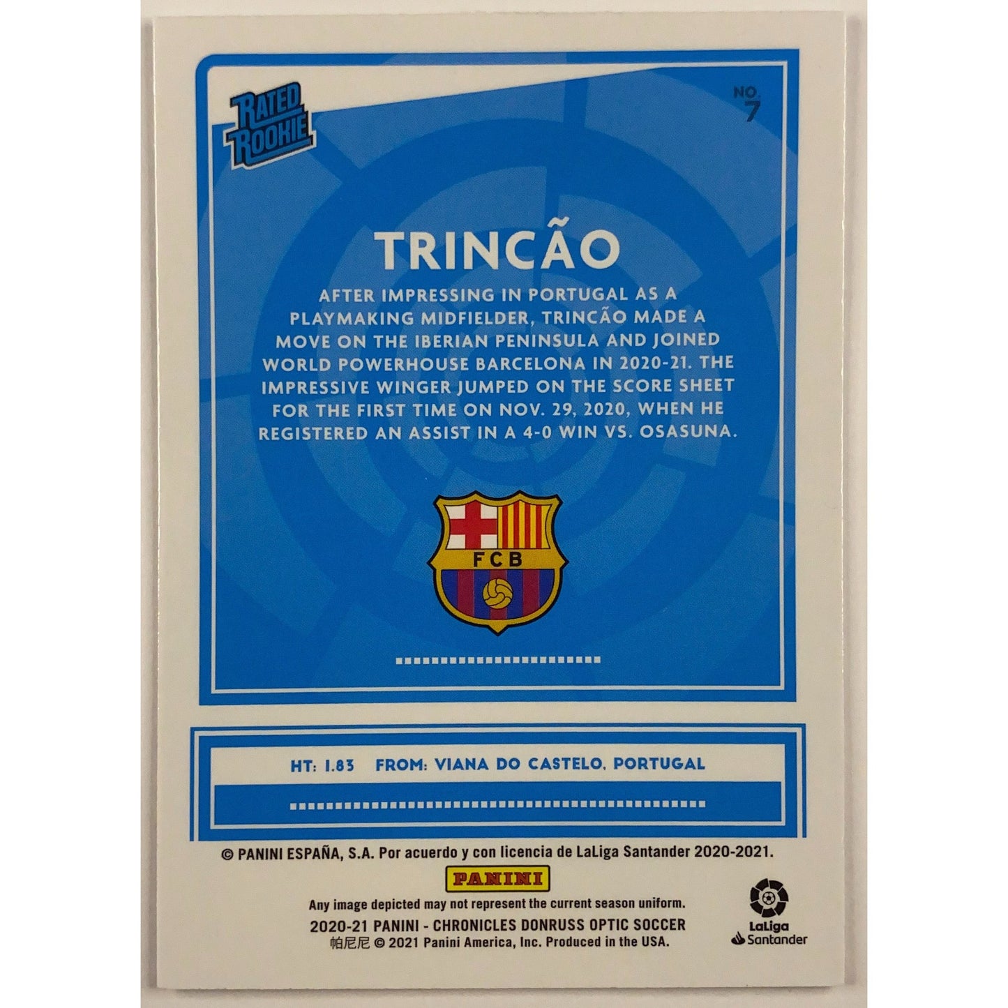 2020-21 Chronicles Donruss Optic Trincao Rated Rookie