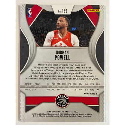 2019-20 Panini Prizm Norman Powell Yellow Red Green Blue Prizm