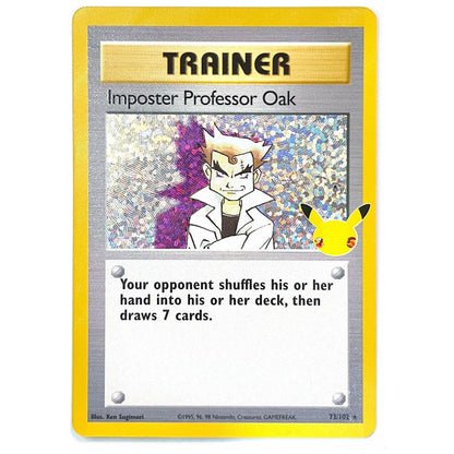 Celebrations Imposter Professor Oak Rare Holo Trainer 73/102
