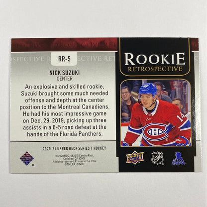 2020-21 Upper Deck Series 1 Nick Suzuki Rookie Retrospective