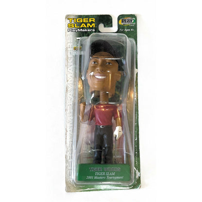 ❓DAMAGED❓2002 Upper Deck Play Makers Tiger Slam Tiger Woods Masters Tournament Bobblehead Figure & Card